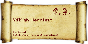Végh Henriett névjegykártya