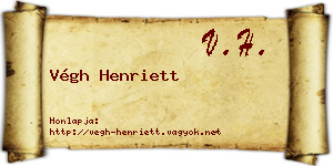 Végh Henriett névjegykártya